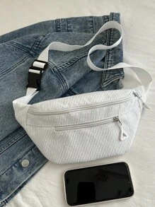 Fashionable Solid Color Zipper Side Pocket Casual Chest Bag, Suitable For Shopping, Wallets, Shopping, Young Women, College Students, Newcomers, White-Collar Workers. They Are Very Suitable For Offices, Universities, Work, Business, Commuting, Outdoor Activities, Travel, And Outings