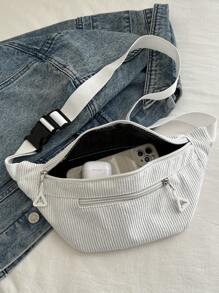 Fashionable Solid Color Zipper Side Pocket Casual Chest Bag, Suitable For Shopping, Wallets, Shopping, Young Women, College Students, Newcomers, White-Collar Workers. They Are Very Suitable For Offices, Universities, Work, Business, Commuting, Outdoor Activities, Travel, And Outings