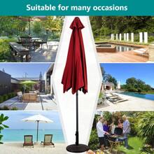 Lifezeal 10 FT Patio Umbrella Patio Market Steel Tilt W/ Crank Outdoor Yard Garden - 酒紅色 - 查看 6