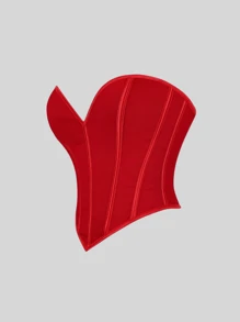 New Arrival Red Matte Texture Strapless Tight Bustier Women's Sexy Corset Top