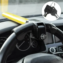 Universal Steering Wheel Lock For Cars, Heavy Duty Anti-Theft- 2 Keys UK- - Yellow - View 2