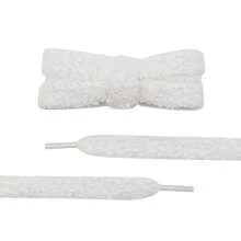 15 毫米宽扁平毛绒毛巾鞋带，大而蓬松的毛绒设计，质地极佳，柔软，非常适合靴子时尚运动鞋、休闲鞋、白鞋、篮球鞋、运动鞋跑鞋 - 3972白色 - 查看 3