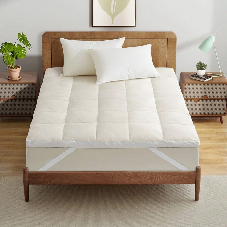 Puredown Organic Cotton Mattress Topper Goose Feather Bed Twin Full