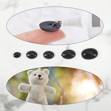 180 件 5 种尺寸鼻子凸圆形宝石 2 种颜色塑料椭圆形鼻眼 8~18 毫米平背动物工艺鼻子适用于 Amigurumi 熊泰迪木偶动物填充制作 - 黑色 - 查看 3