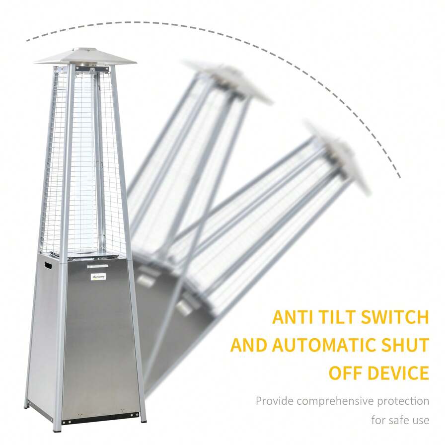 Outsunny Outsunny 11.2KW Outdoor Patio Gas Heater Stainless Steel