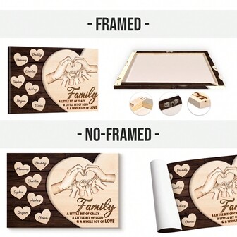 Catygift Custom Hand & Name - A Little Bit Of Crazy - Personalized Custom Framed Canvas Home Decoration Gift For Family 1pc Multi-Functional, Reusable, Ornamental Exquisite, Stylish, Fashionable Pets For Anniversaries, For Mother's Day, For Birthdays, For Children's Day, For Father's Day, For Graduation, For Weddings, For Housewarming Living Room, Dining Room, Valentine Day Decor Gifts,Slow Summer Living,Customized Wall Art,Vintage,Home & Living,Christmas Home Atmosphere,Souvenirs,Reusable,Adorable,High-Quality,Elegant Living,Artful Living