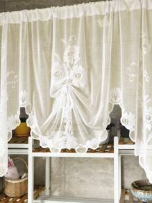 1pc Minimalist Butterfly Pull Curtain, Semi-Blackout, Lightweight Room Divider Suitable For Bedroom, Living Room, Dining Room, Kitchen
