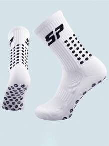 1 Paar Herren Anti-Rutsch Dickkissen Fußball/Basketball Sport Socken mit Grip, für Fitnessstudio