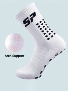 1 Paar Herren Anti-Rutsch Dickkissen Fußball/Basketball Sport Socken mit Grip, für Fitnessstudio