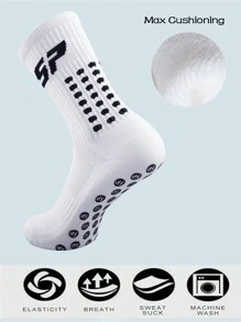 1 Paar Herren Anti-Rutsch Dickkissen Fußball/Basketball Sport Socken mit Grip, für Fitnessstudio