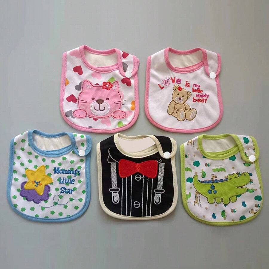 Infant Waterproof Bibs, Baby Drool Bibs, Cotton Infant Saliva Burp