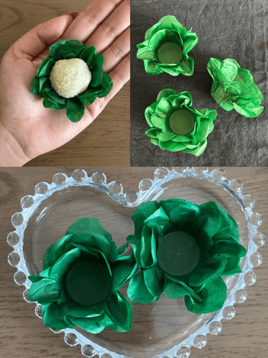 40 Tissue Paper Cupcake Wrappers For Sweets, 3 Layers - Dark Green - View 1
