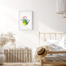 1 Peça Kit de Impressão Manual DIY para Casa - Kit de Impressão de Mão e Pé, Caixa de Sombra - Quadro de Madeira Impresso DIY, Caixa de Memória de Madeira, Sem Eletricidade Necessária, Inclui 4 Peças de Folhas de Acrílico Transparente para Decoração Doméstica, Sala de Estar, Quarto, Sala de Estar, Escola, Escritório, Decoração de Mesa, Presente para Família, Amantes e Amigos