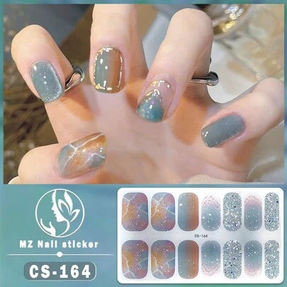 1 Bộ Hình Dán Trang Trí Móng Tay Sáng Tạo - Họa tiết động vật, hoa lá, ombre, lấp lấp, kẻ caro, màu sắc cổ điển và nhiều thiết kế khác, hoàn hảo cho trang trí móng tay hàng ngày, dự tiệc và các dịp lễ.