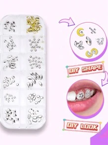 novani Kit de gemas dentales de moda, joyas para dientes con cristales brillantes para decoración DIY, kit de inicio de gemas dentales