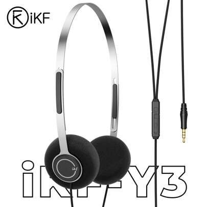 iKF سماعات أذن سلكية صغيرة بطراز رجعي IKF Y3 مع دوبامين يزسكوس ولوح الريح، تأتي مع غطاءين للأذن مجانيين