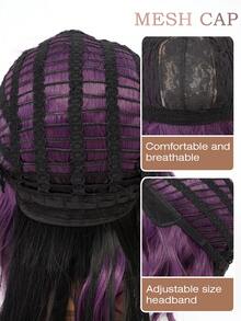 Tóc giả cosplay màu tím gợn sóng lãng mạn dài ngang vai cho nữ tóc xoăn có mái tóc đen đuôi nho tím sợi tổng hợp trang phục học sinh tóc giả cho bé gái tiệc tùng đường phố xu hướng âm nhạc lễ hội khiêu vũ tóc giả nhiệt đã qua sử dụng 20 inch - Màu tím - Xem 9