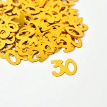 1 件 15 克数字 21 30 40 50 60 70 生日派对纸屑金色闪光数字纸屑生日派对桌面散落，圣诞节