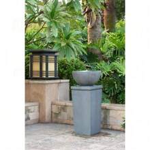 35.5" Polyresin Gray Zen Bowl Water Fountain, Outdoor Bird Feeder /Bath Fountains, Relaxing Water Feature For Garden Lawn Backyard Porch,FurniHub