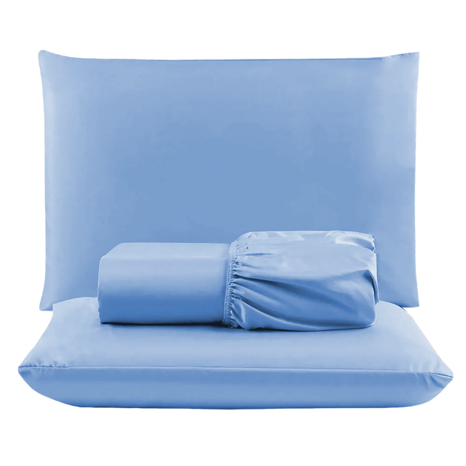 3-Piece Queen Bed Set With 400 Thread Count Elastic Velvety Touch - Màu xanh lam - Xem 1