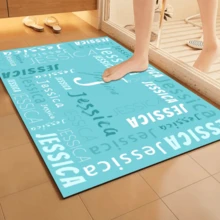 1pc Silicone Diatom Mud Non-Slip Bathroom Mat, Super Absorbent Quick Dry Soft Shower Mat, Machine Washable, Suitable For Bathroom, Bedroom, Kitchen, Laundry Room, Toilet, Bathtub, Entryway, Anti-Slip Wear-Resistant, Bathroom Accessories - Style C - View 4