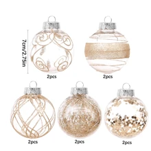 Bộ 5/10 đồ trang trí Giáng sinh màu hồng 2,75" Đồ trang trí quả bóng Giáng sinh Đồ trang trí cây thông Noel Bóng đèn chống vỡ Giáng sinh cho tiệc cưới ngày lễ Trang trí cây thông Noel, Giáng sinh - Xem 4