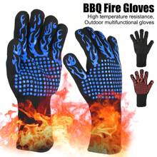 300-500摄氏度烧烤防火手套微波炉手套阻燃烤箱手套超高温防滑阻燃 - 彩色 - 查看 5