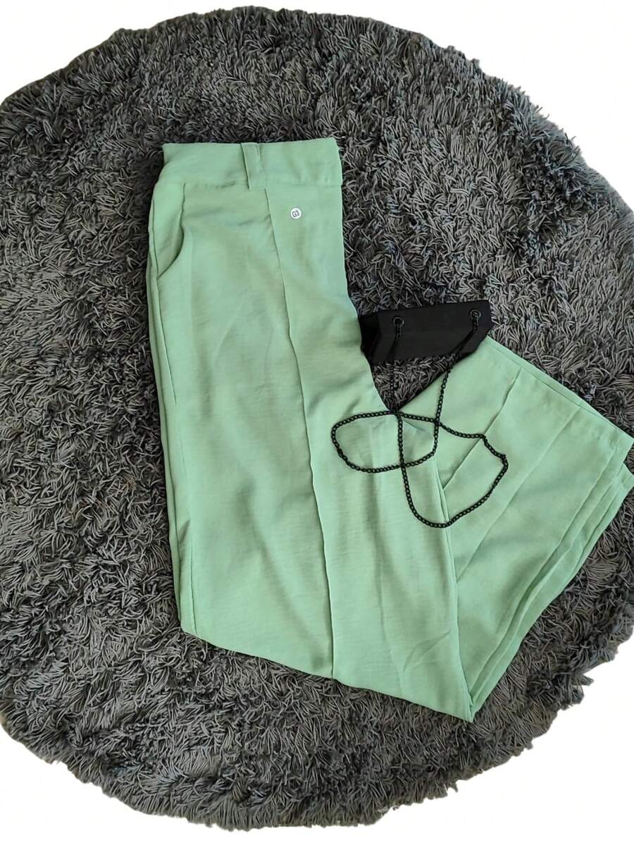 Árbora Elegance - Women's Plus Size Tailored Trousers, Style And Comfort - 淺綠色 - 查看 1