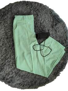 Árbora Elegance - Women's Plus Size Tailored Trousers, Style And Comfort - 淺綠色 - 查看 3