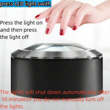 1pc 5X Dome Magnifying Glass 3 LED Lighted Hand Held Desktop Magnifier Illuminated Magnifiers Map Loupe Paperweight Magnifier - Black - View 3