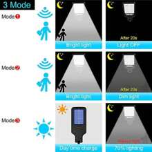 Luces solares LED de 8000 lm con sensor de movimiento para exteriores con control remoto, luces de calle solares para exteriores, impermeables, luces solares de 3 modos para patio exterior, jardín, camino y estacionamiento - 117COB - Ver 9