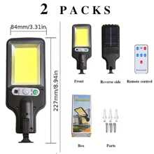 Luces solares LED de 8000 lm con sensor de movimiento para exteriores con control remoto, luces de calle solares para exteriores, impermeables, luces solares de 3 modos para patio exterior, jardín, camino y estacionamiento - 117COB - Ver 6