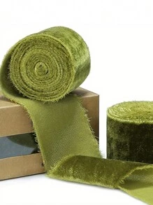 1pc Handmade Frayed Edging Velvet Suede Cloth Ribbon For Wedding Invitation Wrapping Bouquets Birthday Party Decorations Gifts Christmas & Thanksgiving Decorations, Gift Wrapping, Wedding Bouquets (Spool Not Included)