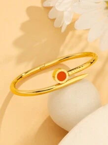 1 Piece Gold Color Roman Numerals Bracelet For Women Stainless Steel Bracelets Set Fashion Jewelry Accessory - Gold - View 2