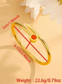 1 Piece Gold Color Roman Numerals Bracelet For Women Stainless Steel Bracelets Set Fashion Jewelry Accessory - Gold - View 4