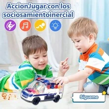 1 Piece Transparent Toy Car, Police Car, With Visible Colored Moving Gear System, Light And Sound, Transparent Electric Light, Music LED Light Effects, Educational And Fun Toy For Kids, Obstacle Avoidance Toy Car, With Colorful Lights And Sounds, Interactive Electric Toys For Kids, Perfect Gift For Birthday, And Christmas - Blue - View 3