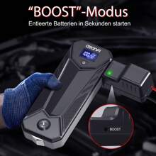 AWANFI Avviatore di emergenza 3000A, Avviatore di emergenza a batteria Batteria di avviamento portatile Scatola di avviamento di emergenza da 12 V per motori a gas fino a 10,0 litri o motori da 8,0 litri con ricarica rapida USB, torcia a LED