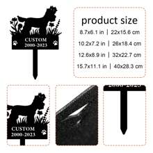 1 Piece Customizable Dog Name Memorial Plaque Stake, Metal Cemetery Signs Black, Condolence Signs, Sturdy And Durable Pet Grave Markers, Yard Decor, Garden Decor, Cemetery Decor, Pet Signs - A Loving Tribute To Your Beloved Dog!