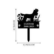 1 Piece Customizable Dog Name Memorial Plaque Stake, Metal Cemetery Signs Black, Condolence Signs, Sturdy And Durable Pet Grave Markers, Yard Decor, Garden Decor, Cemetery Decor, Pet Signs - A Loving Tribute To Your Beloved Dog!