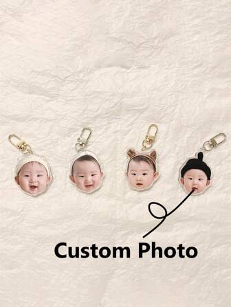 1pc Customized Acrylic Photo Keychain, Personalized Keychain With Your Own Picture, Unique Gift For Boyfriend/Girlfriend, Husband/Wife, Dad/Mom, Photos For Valentine's Day, Birthday, Youth Anniversary, Father's Day, Mother's Day Multi-Functional, Exquisite, Stylish, Unique, For Valentine's Day, For Weddings, For Housewarming,Warm Ambience, Autumn Home Refresh, Home Harmony