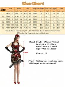 1920s Women's Sequined Fancy Dress Party Dress (Dress+Six Piece Set Accessories) - 酒紅色 - 查看 7