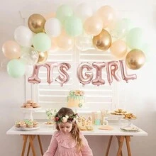 1 Set 32 Inch Rose Gold Alphabet Birthday Proposal Welcome Home Decor Theme Set, Suitable For Gender Reveal Home Decoration Outdoor Party Balloon Kit - Rose Gold - View 7