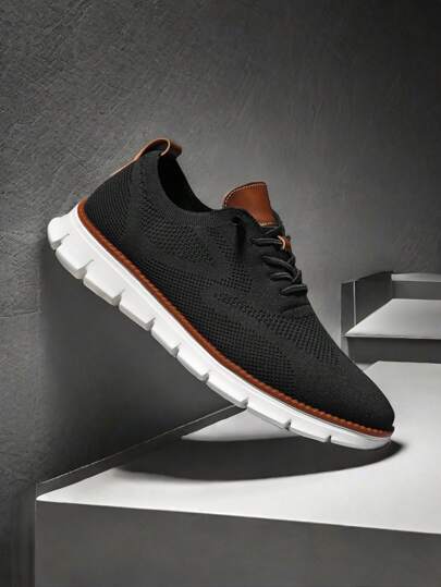 Men's Shock Absorbing Blade-Shaped Breathable Lace-Up Non-Slip Sneakers, Suitable For Jogging, Walking, Casual Or Outdoor Athletic, Vacation Travel, Graduation Gifts Or Birthday Accessories ,Gym 2000s Style Valentine's Day Ideas