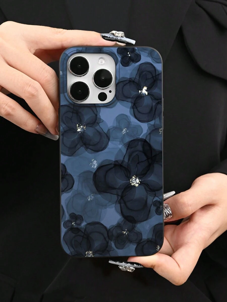 1pc Floral Pattern Phone Case, Compatible With All Apple IPhone Models, Best Gift For Friends, Family And Girlfriends - Multicolor - View 1