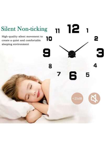 Moderne 16 Inch DIY Acrylic Wand Klok Large Silent Non Ticking Living Room, Bedroom, Kitchen Customizable Zwart Numeral ative Lightweight, High Quality Material Personalized Numbers Ideal Modern, Industrial, Vintage Sweep Quartz Movement Noise Free Environment,Home ,Room Birthday Graduation Bedroom Dormitory Back To School view 4