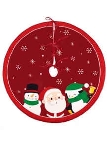 1 件圣诞老人圣诞树裙 - 节日气氛装饰，涤纶材料，家庭和派对节日装饰，圣诞派对家庭室内外装饰，圣诞树装饰，圣诞装饰 - 彩色 - 查看 8