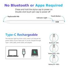 触摸屏触控笔 电源显示平板笔 POM 笔尖磁性数字触摸笔兼容 iPhone/iPad/iPad Pro/和其他 IOS/Android 智能手机和平板设备 - 白色 - 查看 3