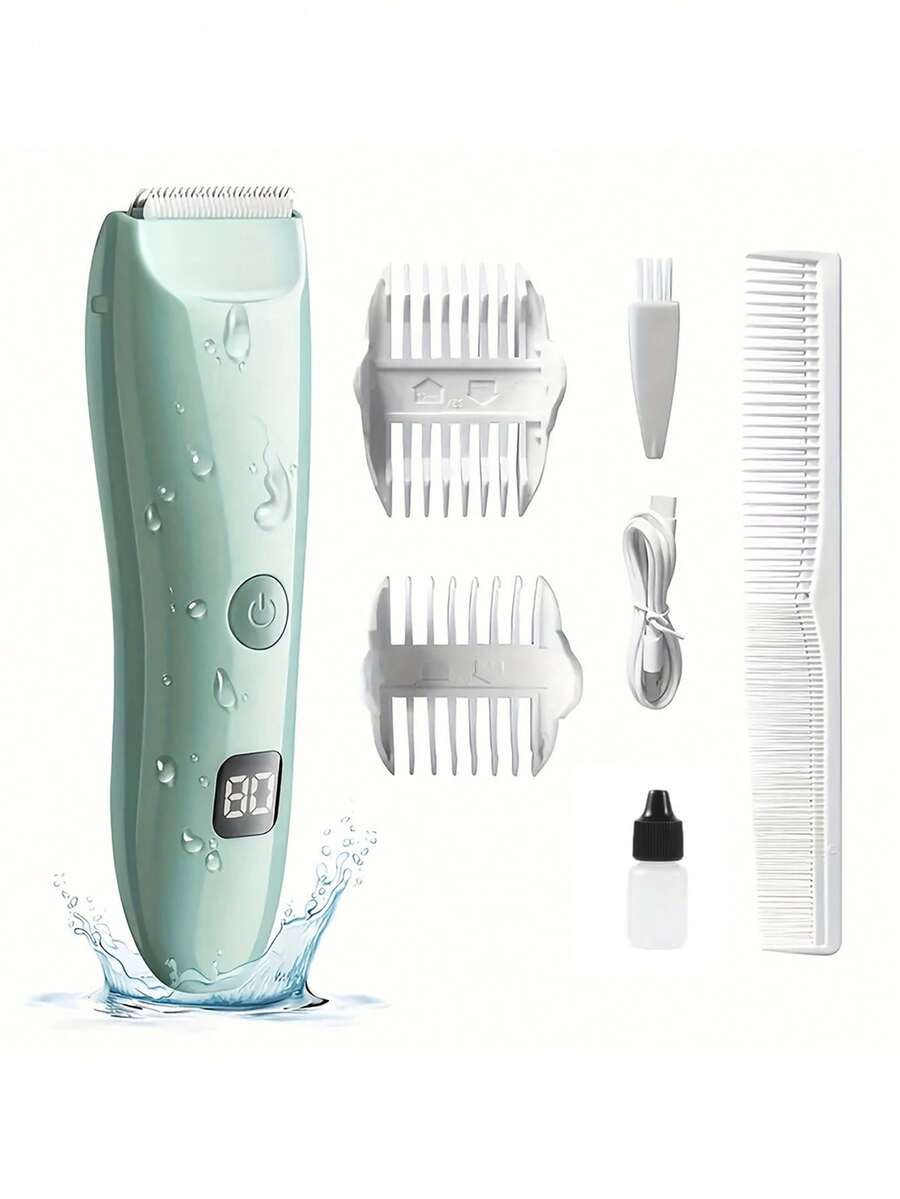 Tông đơ cắt tóc sạc USB có lưỡi gốm, pin lithium 500 MAh, thích hợp để cắt tỉa vùng bẹn và cơ thể, máy cạo râu không dây cho nam và nữ, tông đơ cắt tóc quà tặng ngày lễ chuyên nghiệp