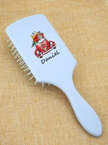 1 Pc Personalised Custom Comb,Large Square Air Cushion Comb With Handle, Detangling Hairbrush, Suit For Women Men And Kids , Detangling Haircomb For Massaging Scalp,Thin/Curly/Dry Hair,Customized Colorful Pattern&Name,Friend Gift Family Gift Hairbrush Kid Gift,Girl's Gift,Bridesmaid Gift,Christmas Gift,Merry Christmas