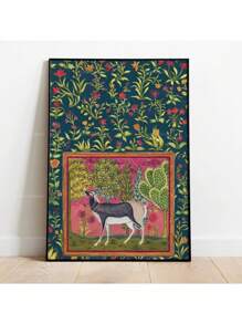 1pc Mughal Tree Of Life Cypres Turkish Paisley Vintage Plant Floral Print Poster Folk Art Home Decor Painting No Frame Rama Decoration,Wall Art,Canvas E-I-D - Multicolor - View 84